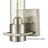 Modern Brushed Nickel Wall Light Fixture with Cylinder Clear Glass Shade Set of 2